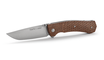 Viper Safe Folding Knife Brown Burlap Micarta Handle M390 Plain Edge Stonewash Finish V6016IM3D