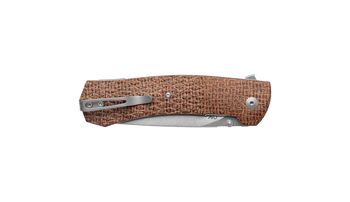 Viper Safe Folding Knife Brown Burlap Micarta Handle M390 Plain Edge Stonewash Finish V6016IM3D