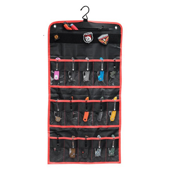 Vosteed Knife Roll Bag Holds 15 Knives Black/Red