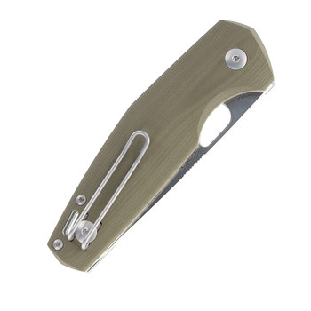 GiantMouse Folding Knife Green G10 Handle S90V Plain Edge Satin Finish NIMBUS-V3-GRN- G10-SCANDI