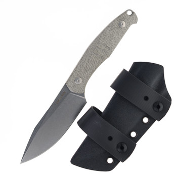 GiantMouse Folding Knife Green Canvas Micarta Handle N690 Plain Edge Stonewash Finish GMF2 Scout - Green Canvas Micarta