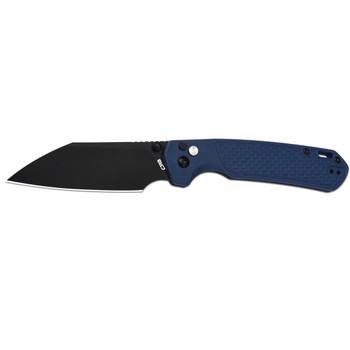 CJRB Large Pyrite Folding Knife Blue FRN Handle AR-RPM9 Plain Edge Black Stonewash Finish J1945L-BBU