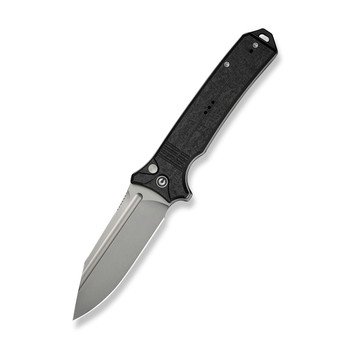 Civivi Neurohaptic Folding Knife Black Shredded G10 Handle Nitro-V Plain Edge Stonewash Finish C23080-2