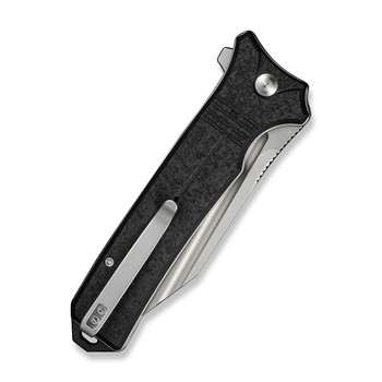 Civivi Neurohaptic Folding Knife Black Shredded G10 Handle Nitro-V Plain Edge Stonewash Finish C23080-2