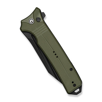 Civivi Neurohaptic Folding Knife OD Green G10 Handle Nitro-V Plain Edge Black Stonewash Finish C23080-3