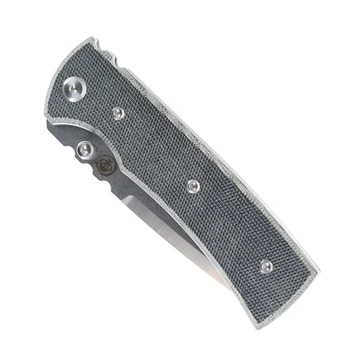 Chaves Knives Blue Label Redencion 229 Folding Knife Black Micarta Handle Elmax Drop Point Plain Edge Belt Finish