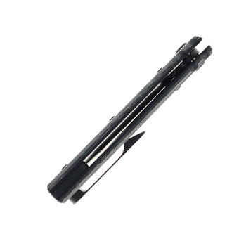 Chaves Knives Blue Label Redencion 229 Folding Knife Black Micarta Handle Elmax Tanto Plain Edge PVD Finish