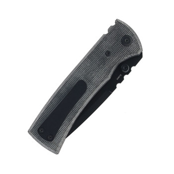 Chaves Knives Blue Label Redencion 229 Folding Knife Black Micarta Handle Elmax Tanto Plain Edge PVD Finish