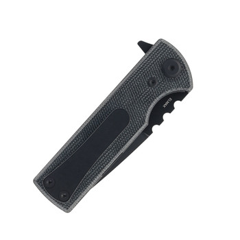 Chaves Knives Blue Label T.A.K. Linerlock Folding Knife Black Micarta Handle Elmax Tanto Plain Edge PVD Finish Chaves Knives Blue Label T.A.K. Linerlock Folding Knife Black Micarta Handle Elmax Tanto Plain Edge PVD Finish