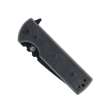 Chaves Knives Blue Label T.A.K. Linerlock Folding Knife Black Micarta Handle Elmax Tanto Plain Edge PVD Finish Chaves Knives Blue Label T.A.K. Linerlock Folding Knife Black Micarta Handle Elmax Tanto Plain Edge PVD Finish