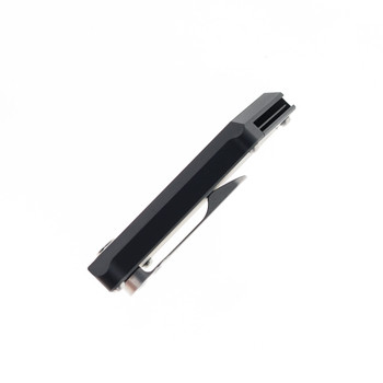 Chaves Knives Blue Label CHUB Flipper Folding Knife Black SW Aluminum Handle Razor Plain Edge