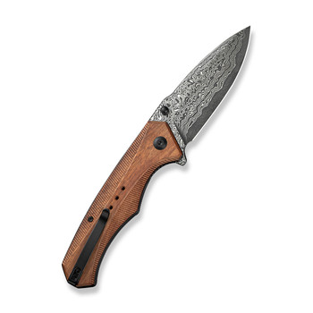 Civivi Photonix Folding Knife Guibourtia Wood Handle Damascus Plain Edge C23081B-DS1