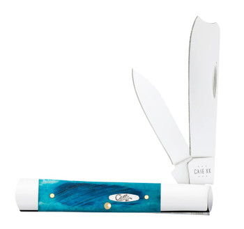 Case Sawcut Jig Caribbean Blue Bone Razor Folding Knife Tru-Sharp Stainless Blade 25583