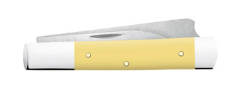 Case Smooth Yellow Synthetic Razor Folding Knife Tru-Sharp Stainless Blade 81088