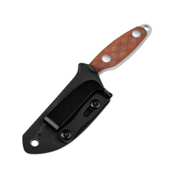Kizer Muskrat Fixed Blade Knife Mkuruti Wood Handle S35VN Plain Edge 1064A2