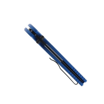 Protech Integrity Folding Knife Blue Aluminum Handle S35VN Spear Point Plain Edge INT106-Blue