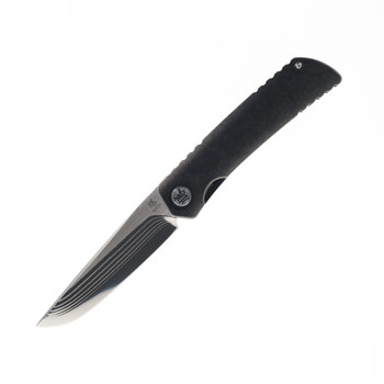 Katsu Frame Lock Folding Knife Black Titanium Handle ZDP 189 Plain Edge ZK02