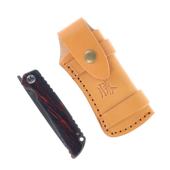 Katsu Folding Knife Black/Red G10 Handle D2 Plain Edge GK01