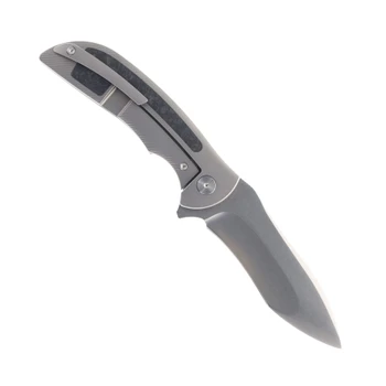 Katsu Folding Knife Titanium/Carbon Fiber Handle S35VN Plain Edge TK01