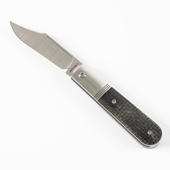 Big Bro Jack Folding Knife Black Burlap Micarta Handle 14C28N