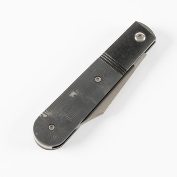 Big Bro Jack Folding Knife Fat Carbon Black Dunes Handle S90V Plain Edge Belt Satin Finish