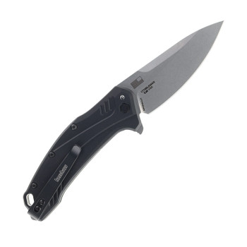 Kershaw Link Liner Lock Folding Knife Black Aluminum Handle Magnacut Plain Edge 1776BLKMAG Kershaw Link Liner Lock Folding Knife Black Aluminum Handle Magnacut Plain Edge 1776BLKMAG