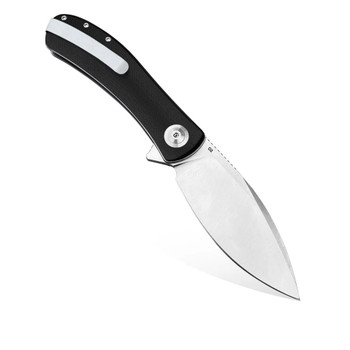 Trollsky Knives Mandu XL Liner Lock Folding Knife Black G10 Handle D2 Plain Edge Satin Finish MT014-XL