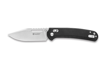 Ganzo Folding Knife Black Carbon Fiber Handle D2 Drop Point Plain Edge G768-BK