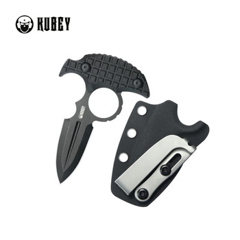 Kubey Cavy Fixed Blade Knife Black G10 Handle 14C28N Spear Point Plain Edge Blackwash Finish KU403B Kubey Cavy Fixed Blade Knife Black G10 Handle 14C28N Spear Point Plain Edge Blackwash Finish KU403B