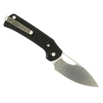 Reate PL-XE Folding Knife Black Micarta Handle Nitro-V Plain Edge Stonewash Finish