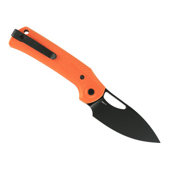 Reate PL-XE Folding Knife Orange G10 Handle Nitro-V Plain Edge Black PVD Finish
