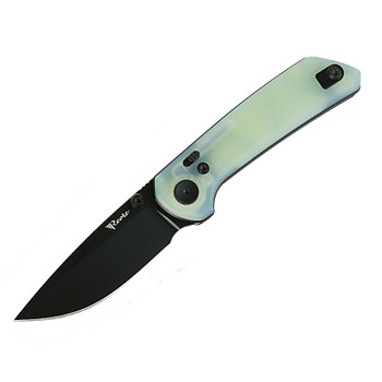 Reate PL-XT V2 Folding Knife Jade G10 Handle Nitro-V Plain Edge Black PVD Finish