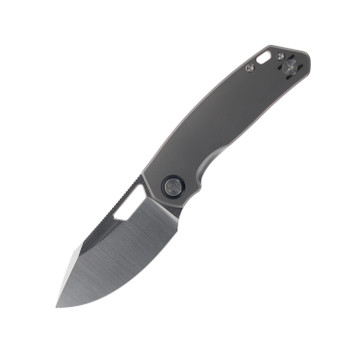 Divo Knives Growler Mini Pocket Knife Darkblast Titanium Handle Satin S90V Blade