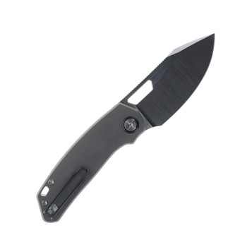 Divo Knives Growler Mini Pocket Knife Darkblast Titanium Handle Satin S90V Blade