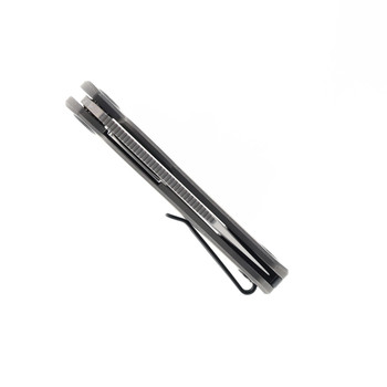 Divo Knives Growler Mini Pocket Knife Darkblast Titanium Handle Satin S90V Blade