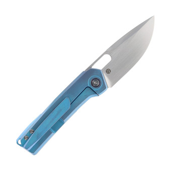 Vanguard Breaker Pocket Knife Blue Stonewashed Titanium Handle Magnacut Blade Vanguard Breaker Pocket Knife Blue Stonewashed Titanium Handle Magnacut Blade