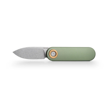 Vosteed Corgi V Folding Knife Green Aluminum Handle 14C28N Drop Point Plain Edge Stonewash Finish A3702 Vosteed Corgi V Folding Knife Green Aluminum Handle 14C28N Drop Point Plain Edge Stonewash Finish A3702