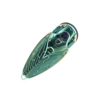 Rike Cicada Flipper Folding Knife Green/Gold Titanium Handle M390 Plain Edge