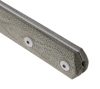 Straight Line Knives Erny Fixed Blade Knife Green Canvas Micarta Handle M390 Plain Edge Stonewash Finish ER-GC