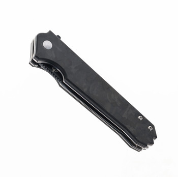 (Mark on Blade) Open Box/Return QSP Mamba Liner Lock Folding Knife Black Carbon Fiber Handle VG-10 Plain Edge QS111-A