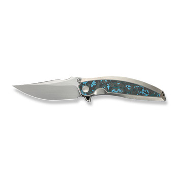 WE Quinseris Folding Knife Polished Beadblast Titanium/Arctic Storm Fat Carbon Fiber Handle M390 Plain Edge Hand Rubbed Satin Finish WE23093-4 WE Quinseris Folding Knife Polished Beadblast Titanium/Arctic Storm Fat Carbon Fiber Handle M390 Plain Edge Hand Rubbed Satin Finish WE23093-4