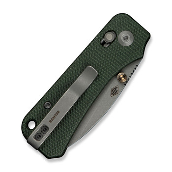 Civivi Baby Banter 2 Folding Knife Green Canvas Micarta Handle Nitro-V Plain Edge Gray Stonewash Finish C23074-3