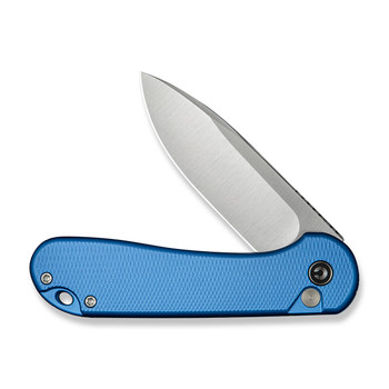 Civivi Button Lock Elementum II Folding Knife Blue Aluminum Handle Nitro-V Plain Edge Satin Finish C18062PD-2