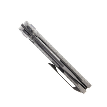 Kunwu Primo Folding Knife Raindrop Stonewash Titanium Handle Vancrron Plain Edge Stonewash Finish K710T-R1S Kunwu Primo Folding Knife Raindrop Stonewash Titanium Handle Vancrron Plain Edge Stonewash Finish K710T-R1S