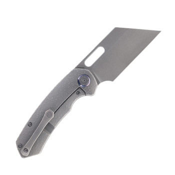 Kunwu Primo Folding Knife Raindrop Stonewash Titanium Handle Vancrron Plain Edge Stonewash Finish K710T-R1S Kunwu Primo Folding Knife Raindrop Stonewash Titanium Handle Vancrron Plain Edge Stonewash Finish K710T-R1S