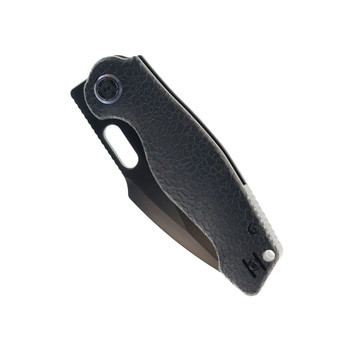 Kunwu Gringo Folding Knife Honeydew Black DLC Titanium Handle S390 Plain Black DLC Blade K712T-4