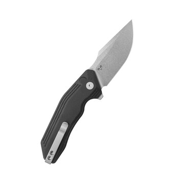Kubey Basilisk Folding Knife Black G10 Handle 14C28N Tanto Point Plain Edge Stonewash Finish KU391A Kubey Basilisk Folding Knife Black G10 Handle 14C28N Tanto Point Plain Edge Stonewash Finish KU391A