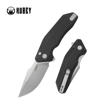 Kubey Basilisk Folding Knife Black G10 Handle 14C28N Tanto Point Plain Edge Stonewash Finish KU391A Kubey Basilisk Folding Knife Black G10 Handle 14C28N Tanto Point Plain Edge Stonewash Finish KU391A