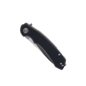 Petrified Fish WaterSpout Folding Knife Black G10 Handle 14C28N Plain Edge Satin Finish P12-DS