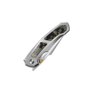 Kizer Feweed Folding Knife Camo Carbon Gold Titanium Handle Z-Wear Clip Point Plain Edge Ki3694A4 Kizer Feweed Folding Knife Camo Carbon Gold Titanium Handle Z-Wear Clip Point Plain Edge Ki3694A4